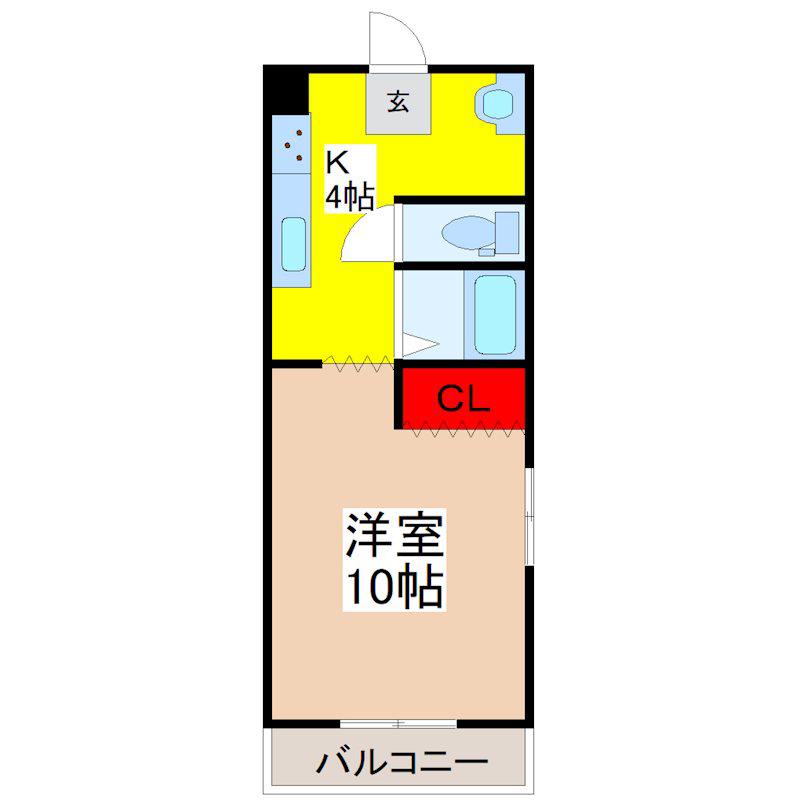 コンフィーフラット(1K/1階)の間取り写真