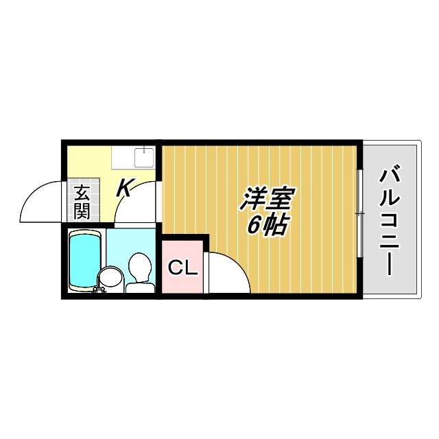 コーニッシュアビコIII(1K/2階)の間取り写真