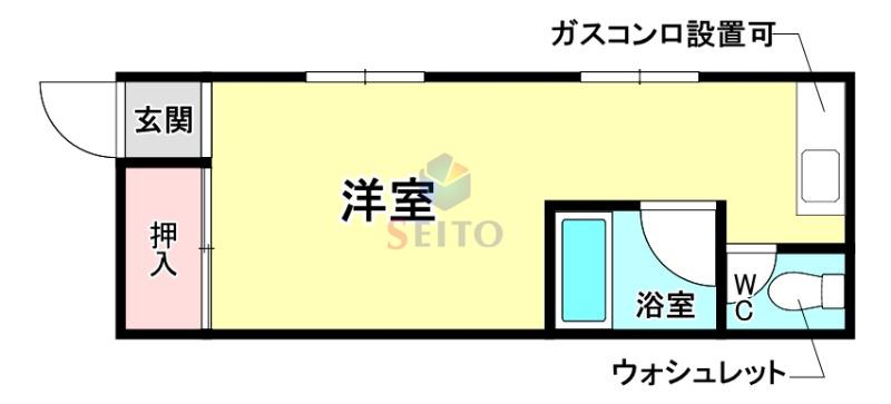 豊満ハウス(ワンルーム/2階)の間取り写真