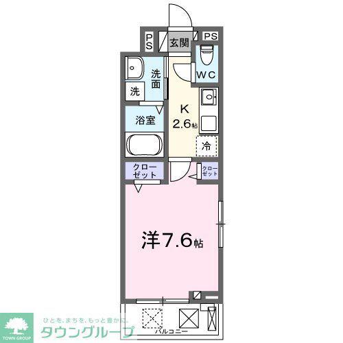 エルミタージュ(1K/2階)の間取り写真