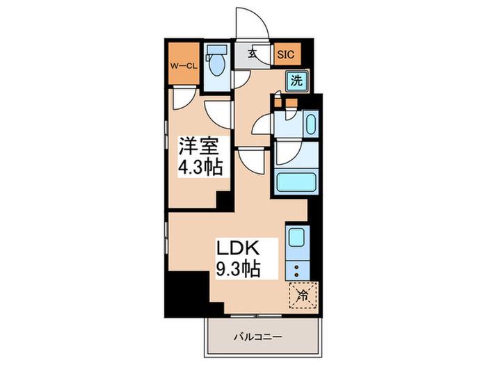 PARK AXIS 西大島コンフォートスクエア(1LDK/4階)の間取り写真
