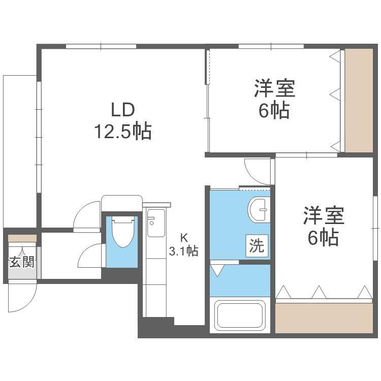 フェアリーヒル(2LDK/2階)の間取り写真