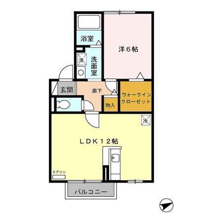 グレイスフル(1LDK/1階)の間取り写真