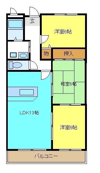 ブエナビスタ和泉中央(2LDK/1階)の間取り写真