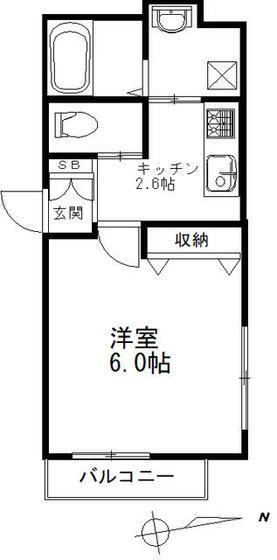 エンネ コバ(1K/3階)の間取り写真
