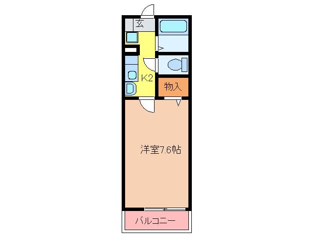 セリバテール新宮A(1K/1階)の間取り写真