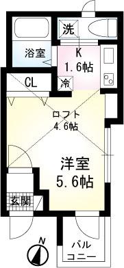 ヴィエィユリビエール(1K/3階)の間取り写真