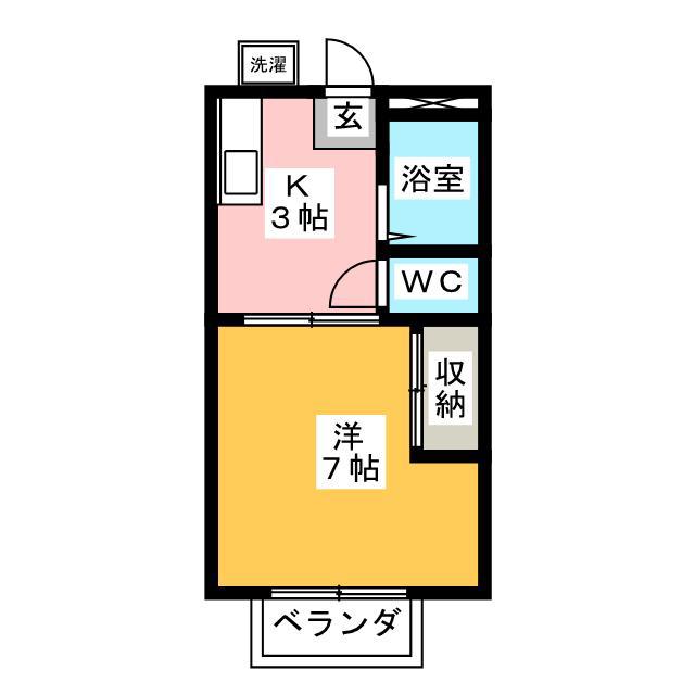 ハイツ萩原(1K/2階)の間取り写真