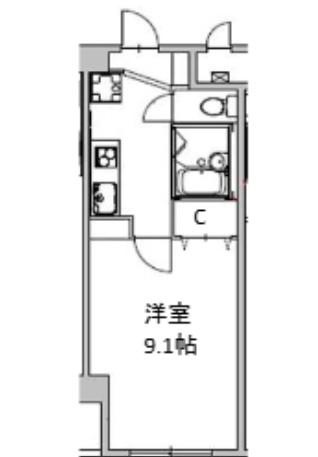 RENATO広瀬通(1K/9階)の間取り写真