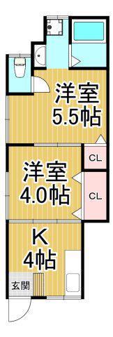 尾崎文化(2K/1階)の間取り写真