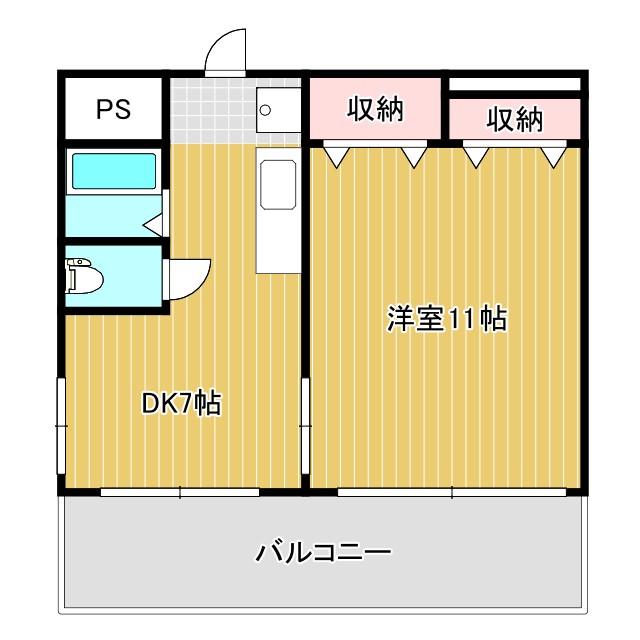 スペースブロス(1DK/4階)の間取り写真