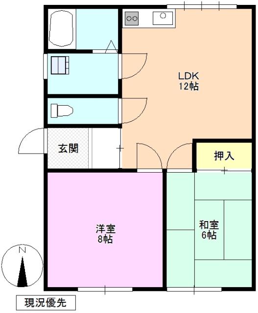 コーポ千曲川(2LDK/1階)の間取り写真