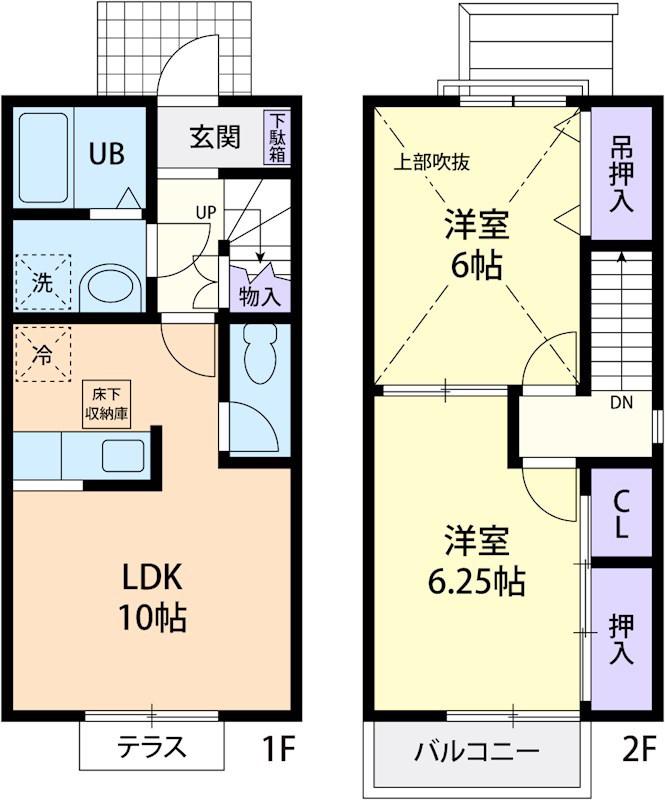 リベルテ A(2LDK/1階)の間取り写真