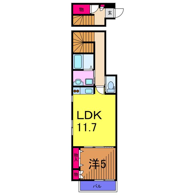 FIG TREE(1LDK/2階)の間取り写真