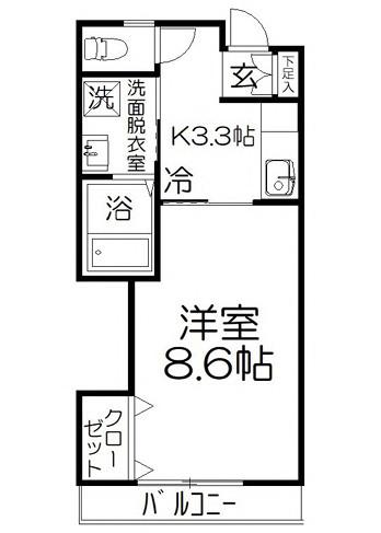 ラヴィッサンヴィーII(1K/3階)の間取り写真