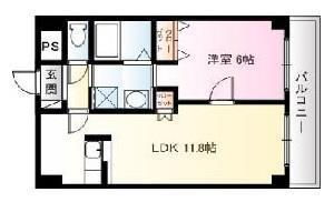 THE SKY VIEW(1LDK/1階)の間取り写真