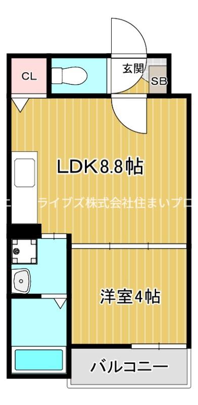 リックス大和田駅前(1LDK/1階)の間取り写真