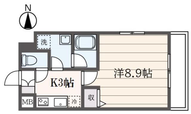 アルカディア東戸塚(1K/2階)の間取り写真