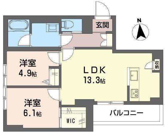 オアシス アルファ(2LDK/3階)の間取り写真