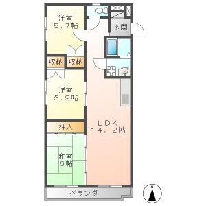 BELL PALACE(3LDK/3階)の間取り写真