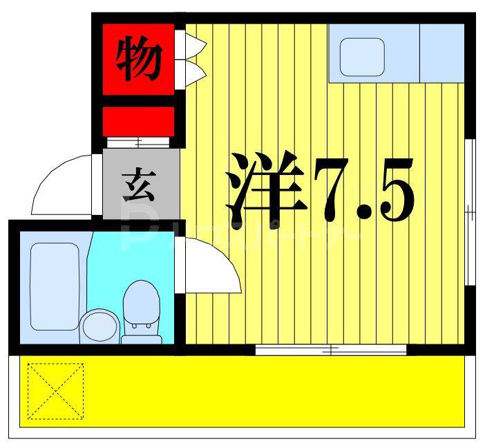 ハイツローテ(ワンルーム/3階)の間取り写真