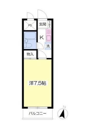 シティコスモ15(1K/8階)の間取り写真