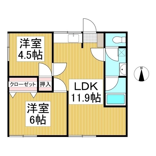 公和ハイツ(2LDK/1階)の間取り写真