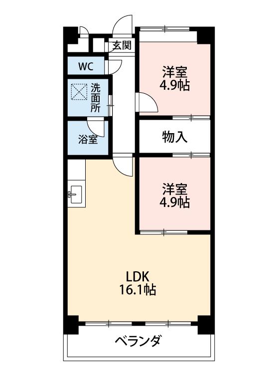 マノワールサンポー(2LDK/4階)の間取り写真