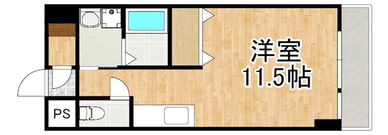 MARUビル(ワンルーム/2階)の間取り写真