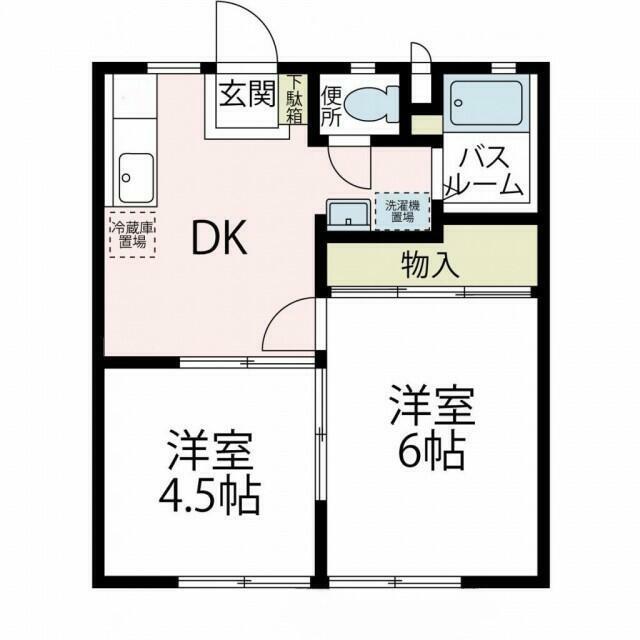 ハイムYOU&I(2DK/1階)の間取り写真
