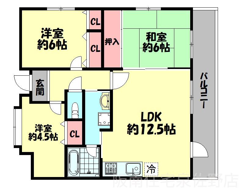 エスピアIDE(3LDK/3階)の間取り写真