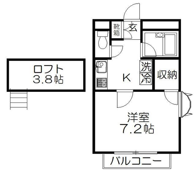 あかる20(1K/2階)の間取り写真