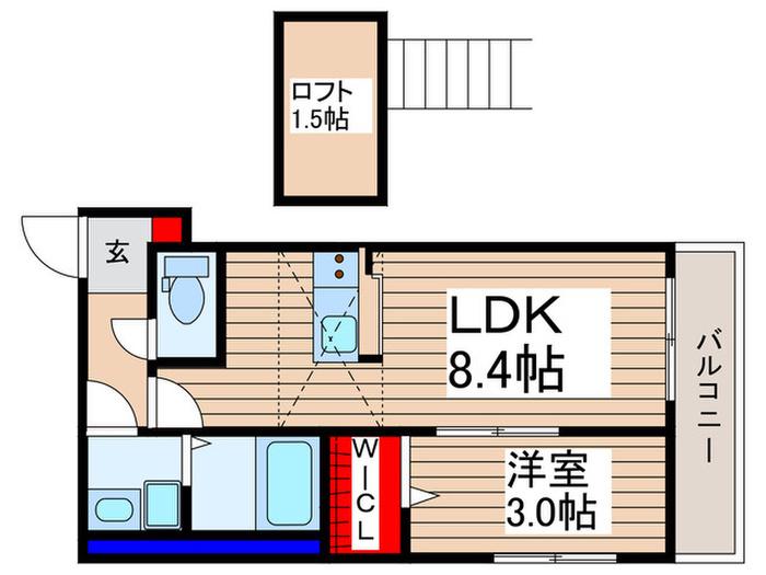 ベスト大和(1LDK/3階)の間取り写真