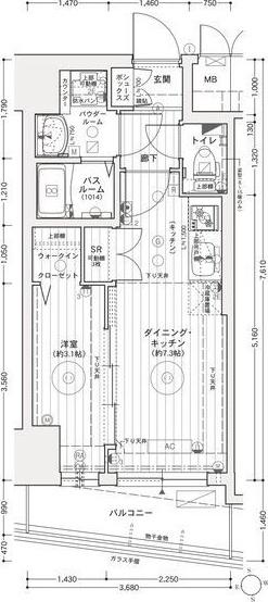 エステムコート名古屋上前津(1DK/3階)の間取り写真