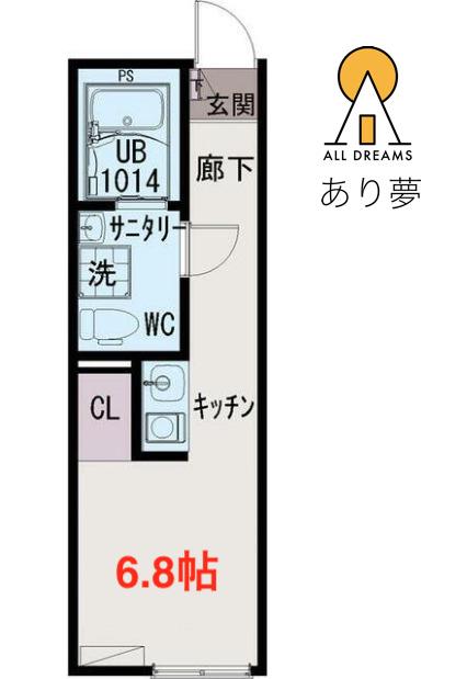 KISSA(ワンルーム/3階)の間取り写真