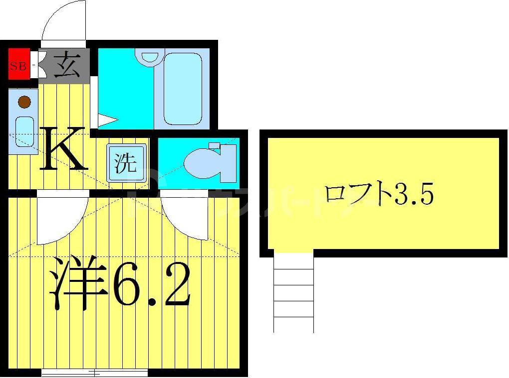 JTレジデンス亀有 弐番館(1K/2階)の間取り写真