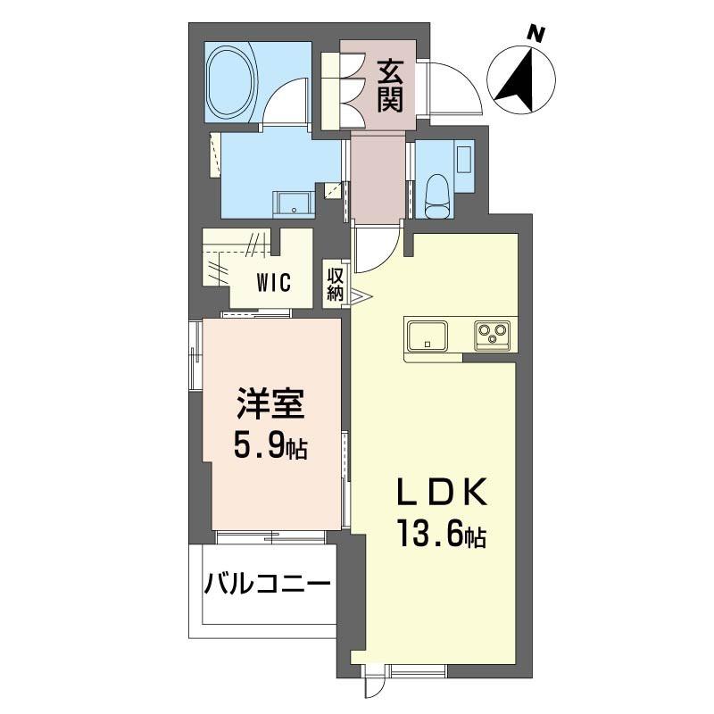 アドニス(1LDK/2階)の間取り写真