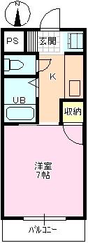 コーポブーケ(1K/1階)の間取り写真