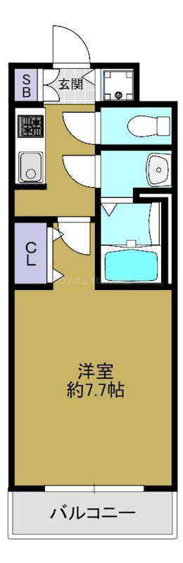 サムティ夕凪LUKSUS(1K/6階)の間取り写真