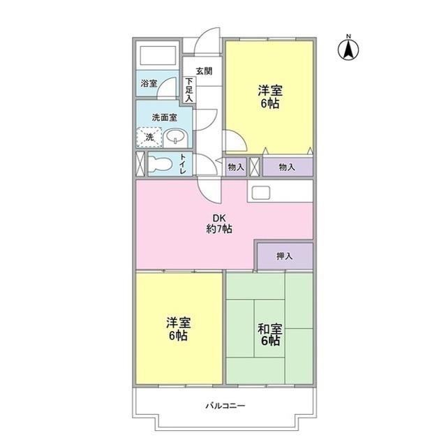 プラセール東浦和(3DK/2階)の間取り写真