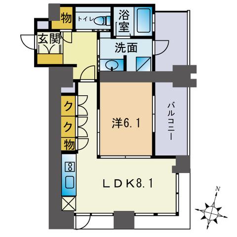 CAITAC LIVINCOURT(1LDK/5階)の間取り写真