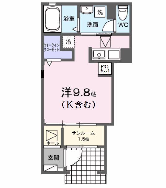 海神3丁目アパート(ワンルーム/1階)の間取り写真