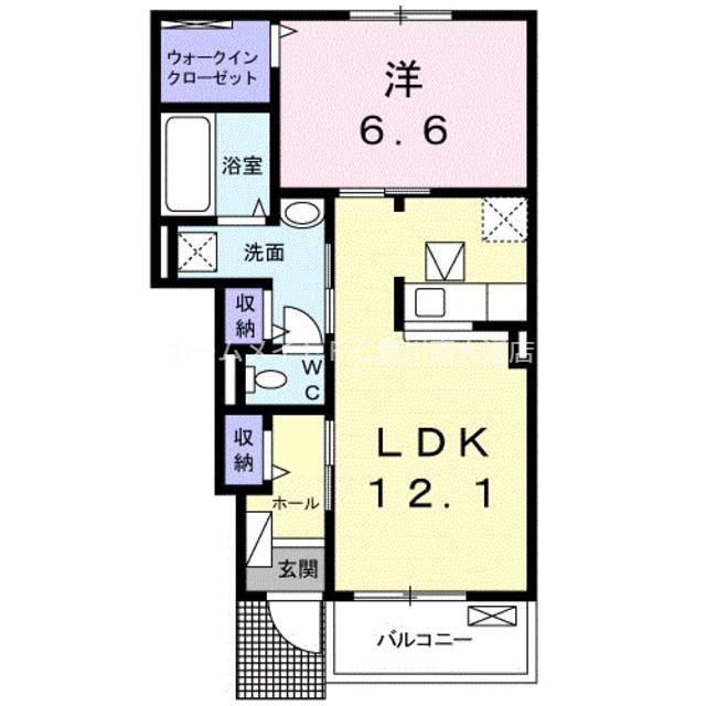 ヴィラフォレスタ(1LDK/1階)の間取り写真