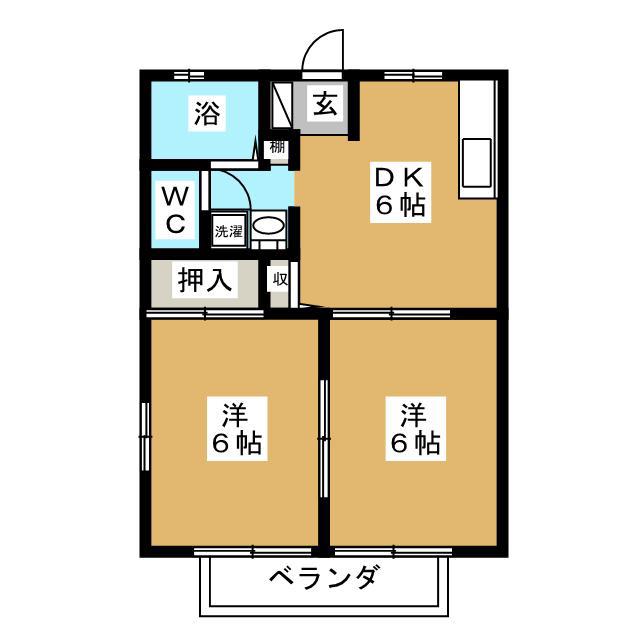 アミューズA(2DK/1階)の間取り写真