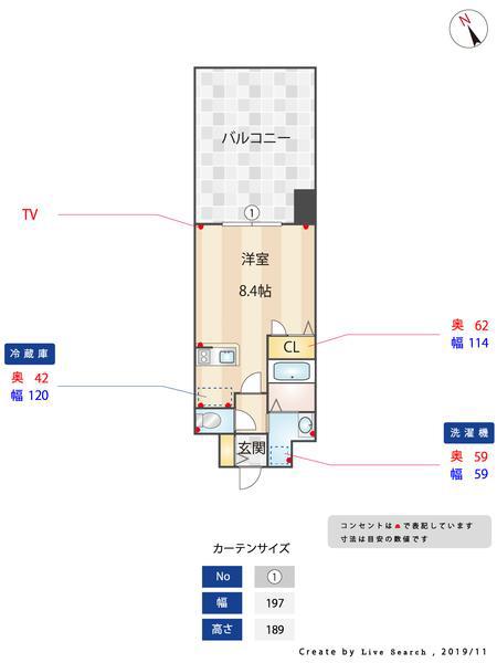 TAKENO BLD(ワンルーム/3階)の間取り写真