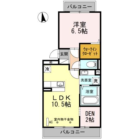 クレセント(1SLDK/3階)の間取り写真