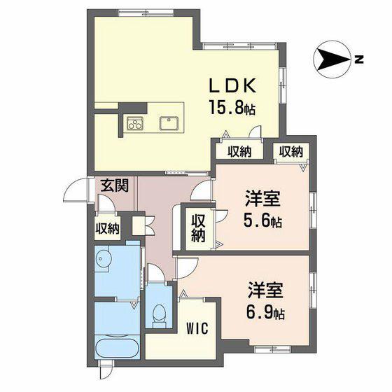 ウィステリア(2LDK/1階)の間取り写真