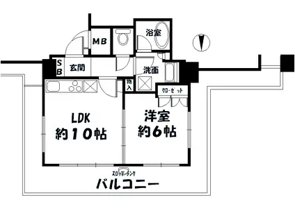 ザ・香里園タワー(1LDK/14階)の間取り写真