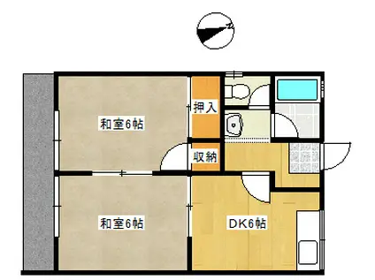 谷口アパート(2DK/1階)の間取り写真