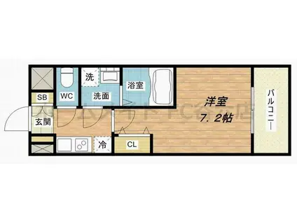 アドバンス大阪城グロリア(1K/8階)の間取り写真